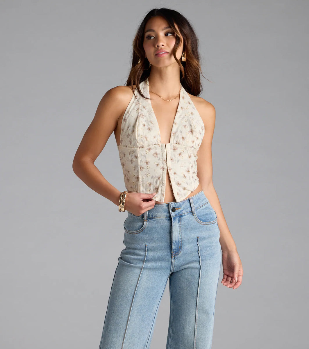 Catch My Sweetness Halter Floral Corset Top | Windsor Stores