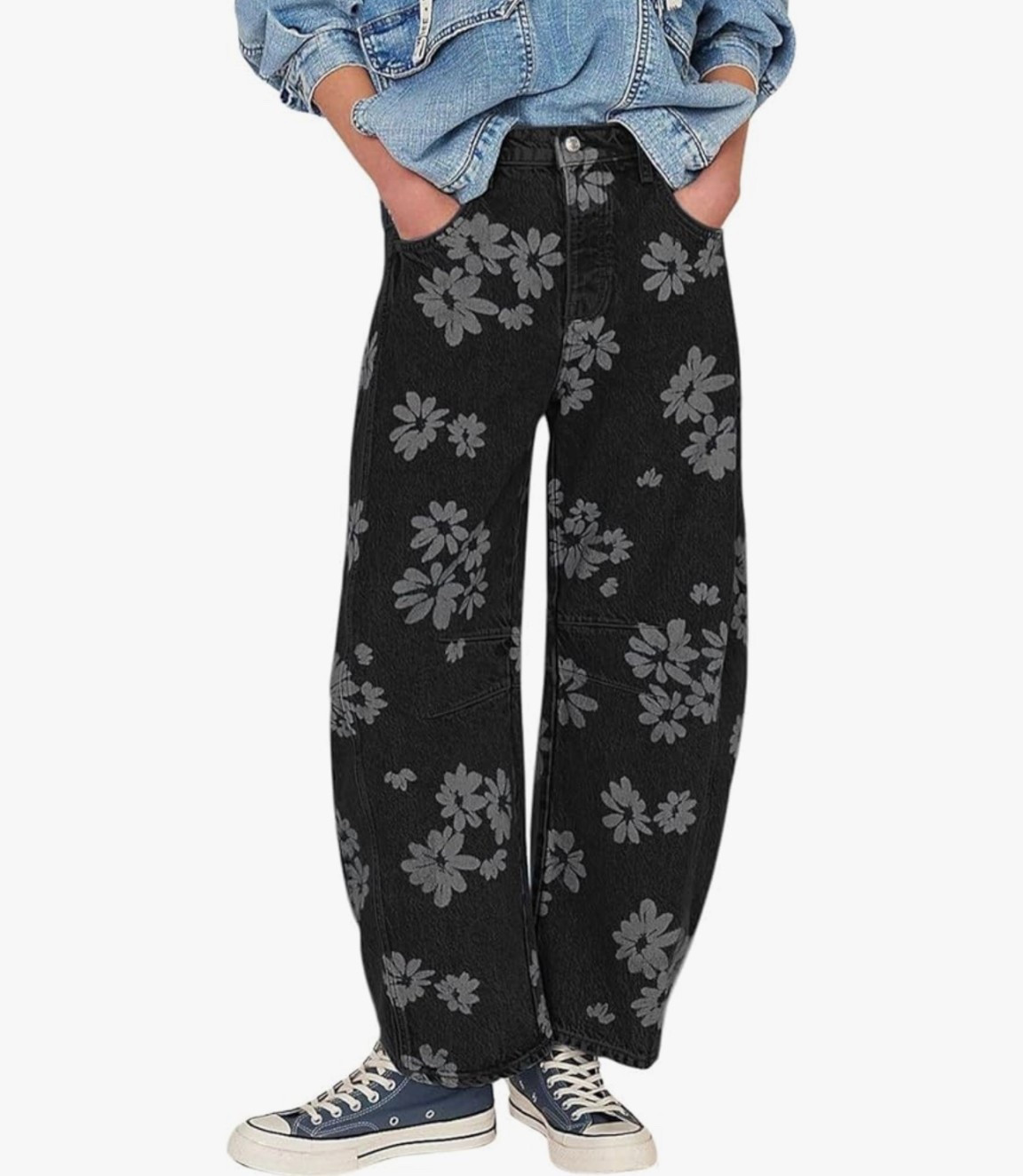 Floral Barrel Jeans 🌸💙 Chic meets retro in these barrel-leg denim pants covered in a boho floral print — a statement style that’s laid-back, trendy, and effortlessly cool.

#LTKU #LTKStyleTip #LTKOver40