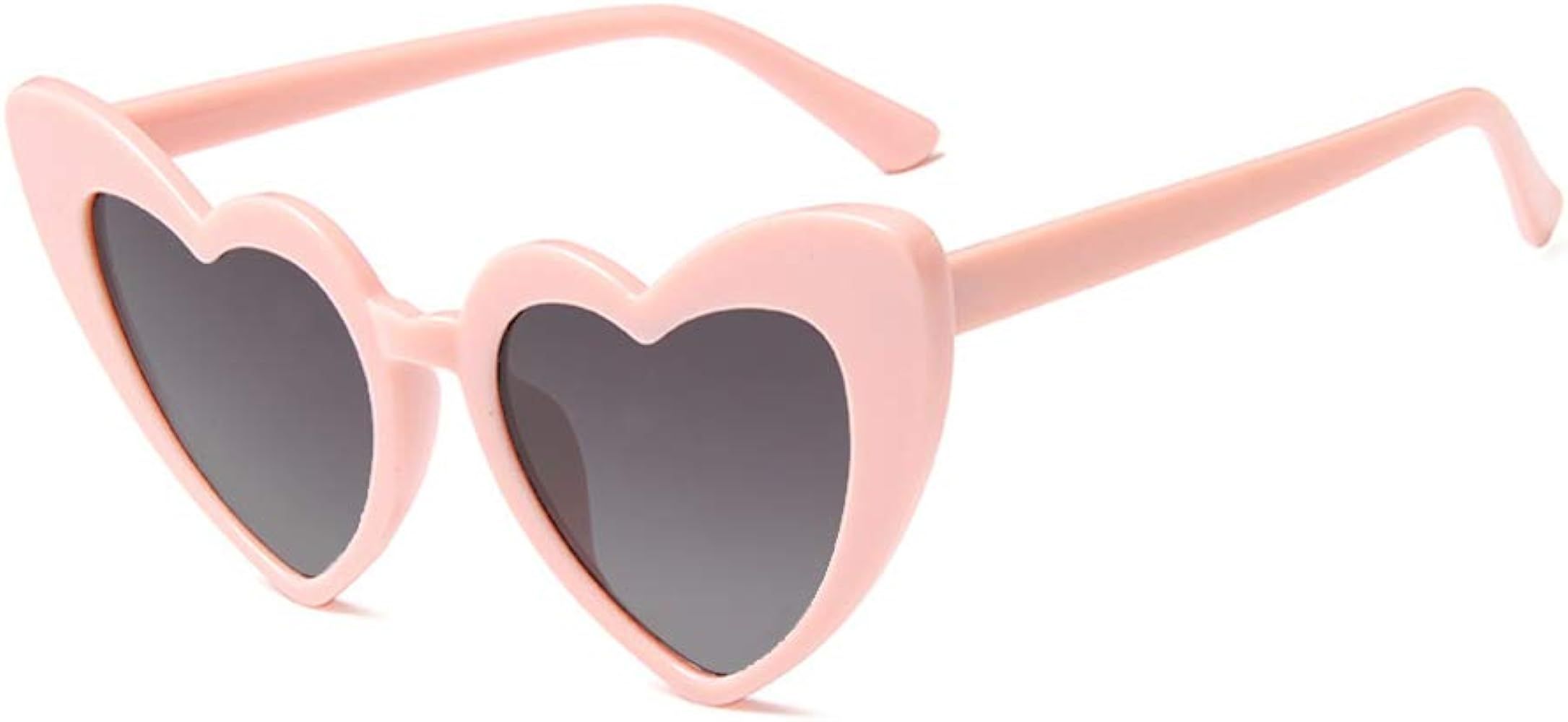 Amazon.com: JUSLINK Heart Shaped Sunglasses for Women, Cat Eye Mod Style Retro Kurt Cobain Glasse... | Amazon (US)
