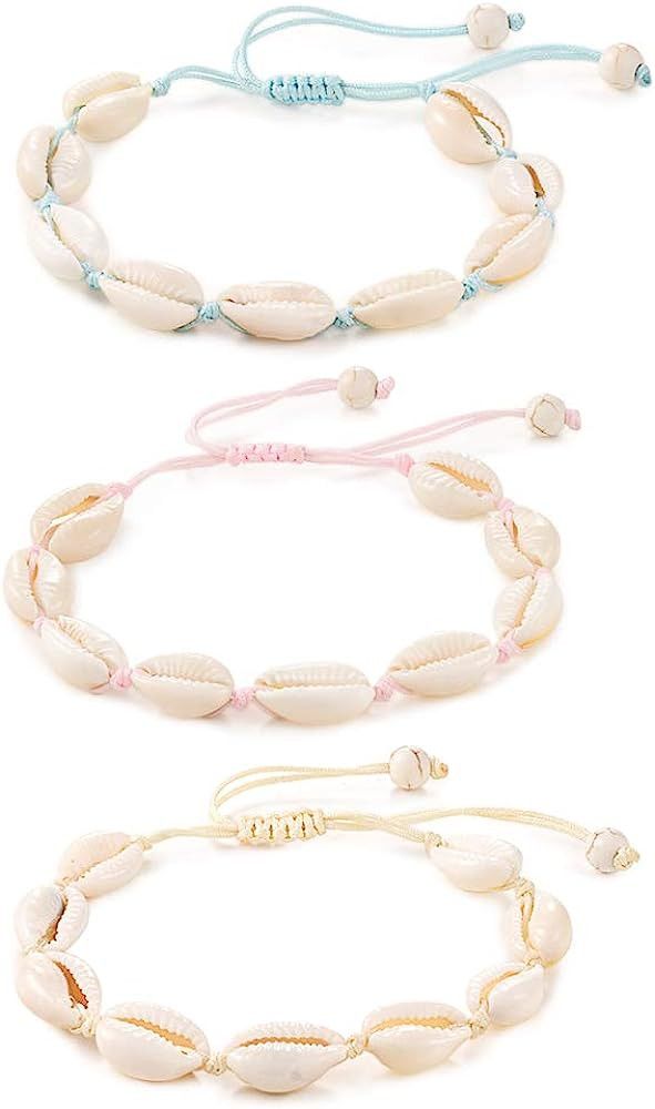 Tarsus Natural Cowrie Puka Shell Bracelets Handmade Boho White Seashell Bracelet, Prime Day OOTD ... | Amazon (US)