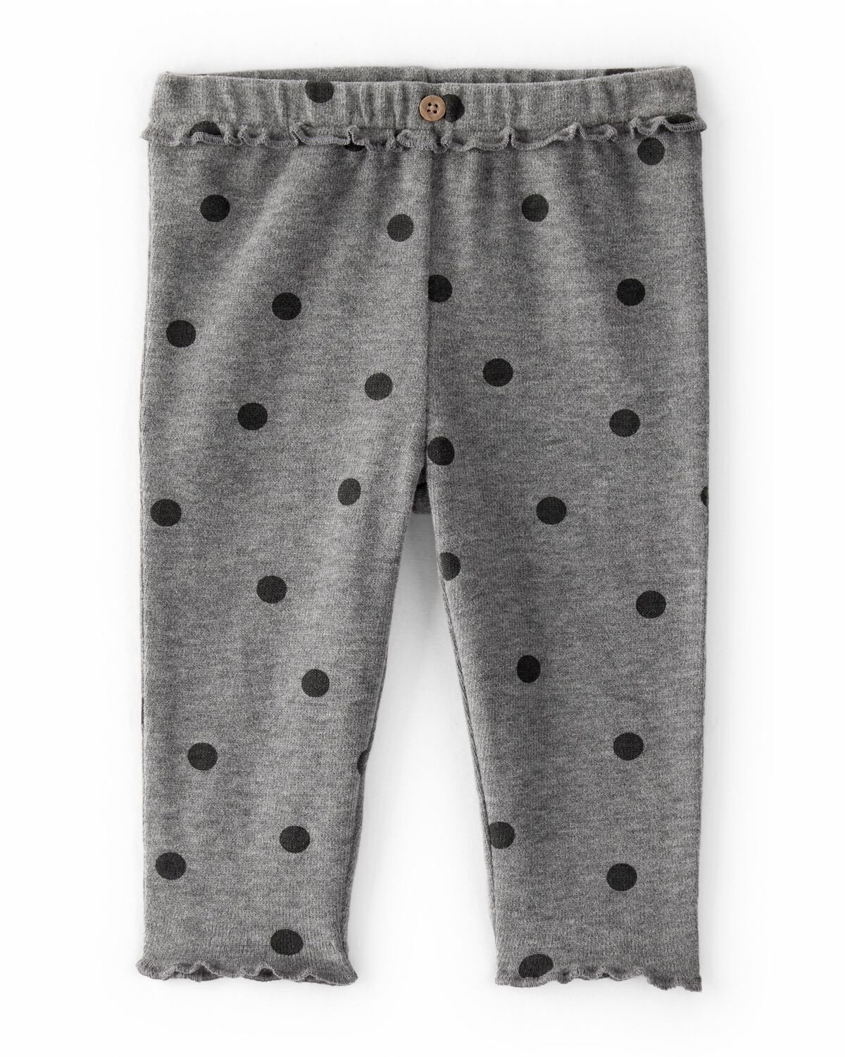 Baby Girl Flutter-Waist Polka Dot Pants - Grey | Carter's Inc