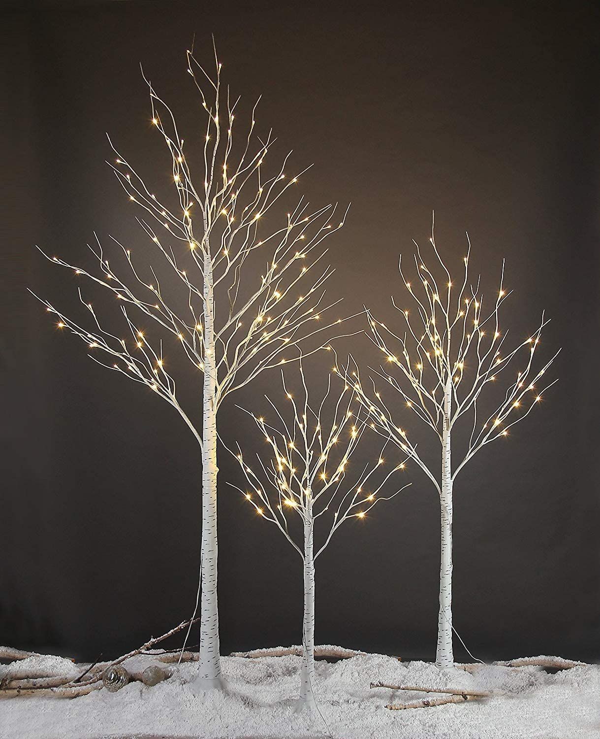 4FT Christmas Tree with 48 LED Lights, Decorative Pre-Lit Xmas Christmas Birch Tree Decor, Lighte... | Walmart (US)