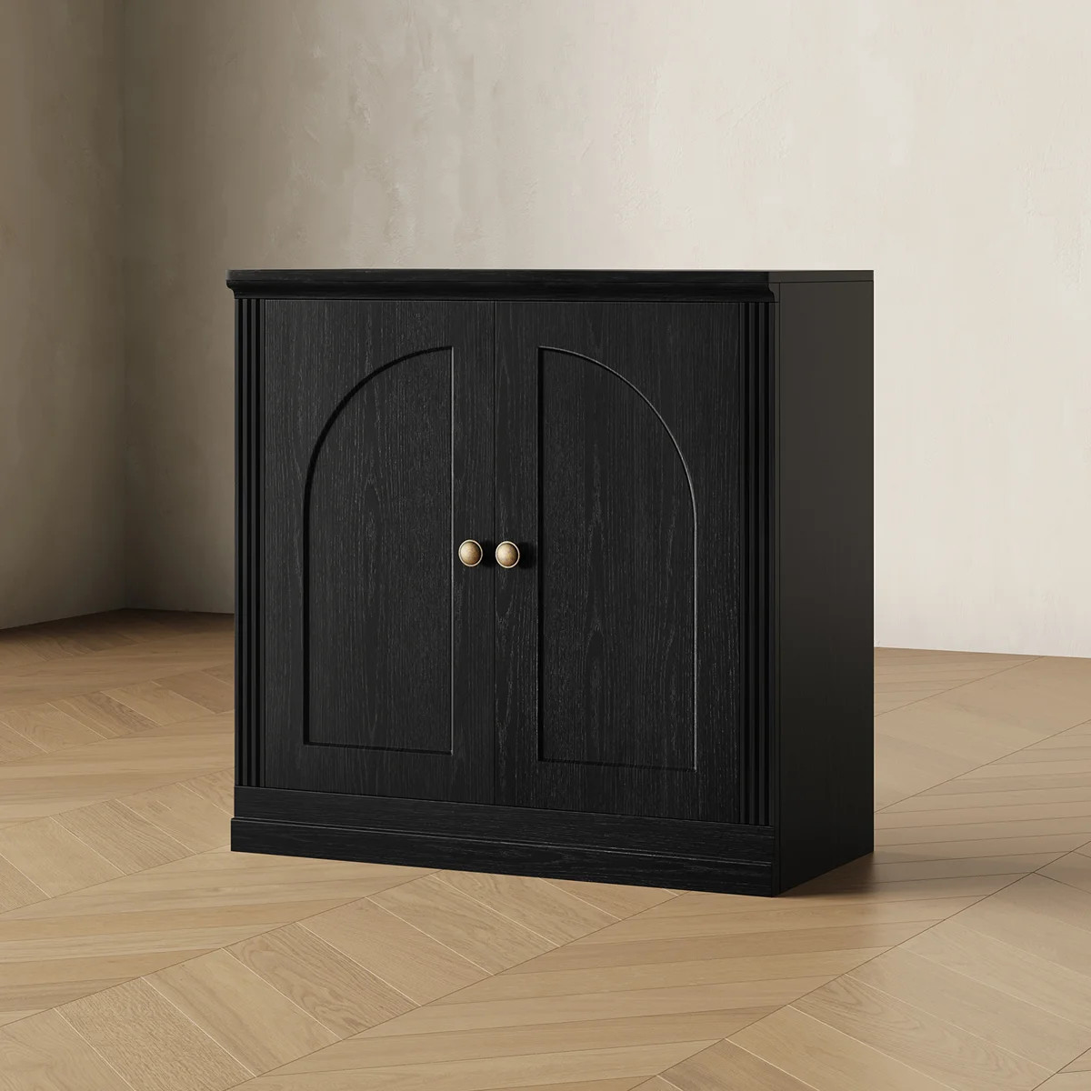 Modular Storage Hinge Cabinet with Door and Adjustable Shelves  (Set of 1), Black | Wayfair North America