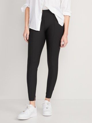 High-Waisted PowerSoft Pintucked Side-Slit 7/8-Length Leggings for Women | Old Navy (US)