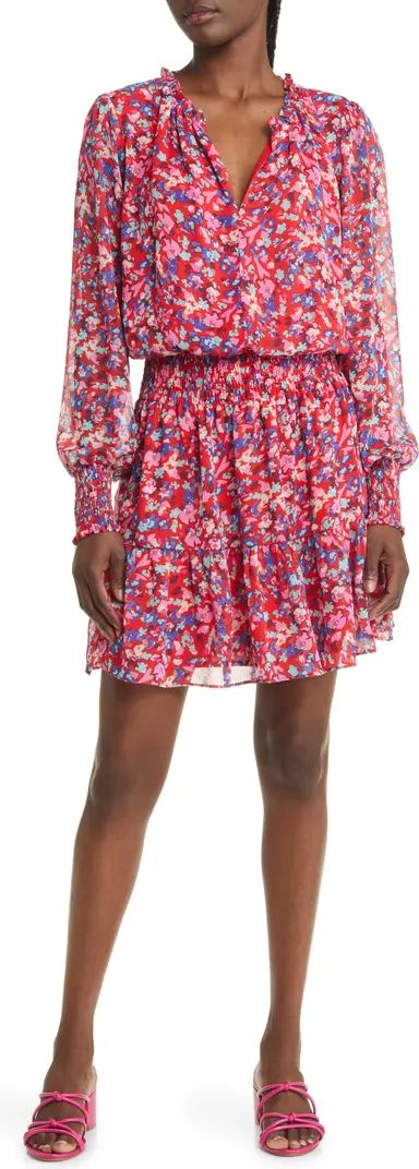 Floral Print Long Sleeve Chiffon Dress | Nordstrom