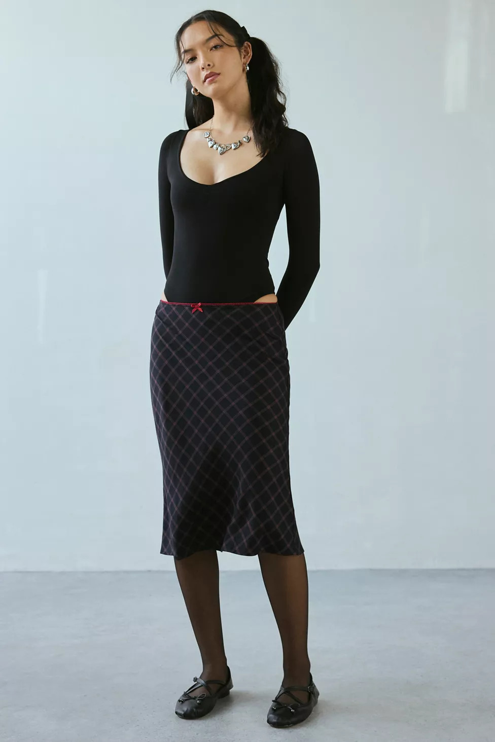 Urban Renewal Remnants Plaid Knee Length Skirt | Urban Outfitters (US and RoW)