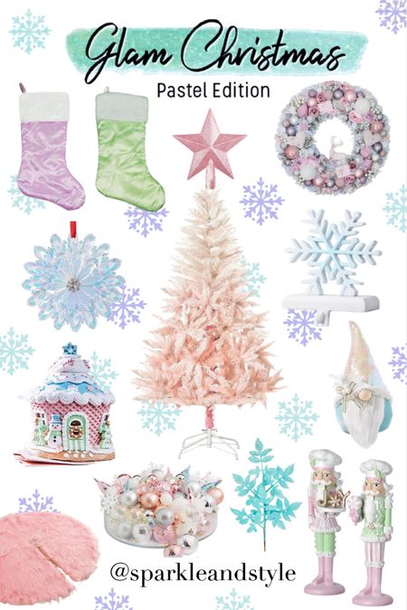 Glam Christmas: Pastel Edition 💜 Christmas decor, Christmas tree, Christmas ornaments, Christmas ribbon, Christmas tree skirt, christmas stocking, Christmas wreath, Christmas tree topper, Christmas stocking holder, pastel purple, green, pink, and blue Christmas decor, white Christmas tree, pastel Christmas ornaments, white, pink, blue, and purple pom pom Christmas garland, purple furry Christmas tree skirt, white cable knit christmas stocking, purple and blue berry and jewel coiled Christmas garland, Christmas angel tree topper, multi color Christmas tree stocking holder, gold glitter accent snowflake ornaments, silver jeweled diamond ornaments, Eiffel Tower ornament, crystal circle wreath ornaments, fudhscis pink poinsettias ornaments, mint blue green ornaments, pastel Christmas decor, home interior, home decor, home accessories, home decoration, glam Christmas decor, girly girl Christmas, Luxe Christmas, elegant Christmas, classy Christmas, Christmas tree decorations, Christmas decorations

#LTKSeasonal #LTKhome #LTKHoliday