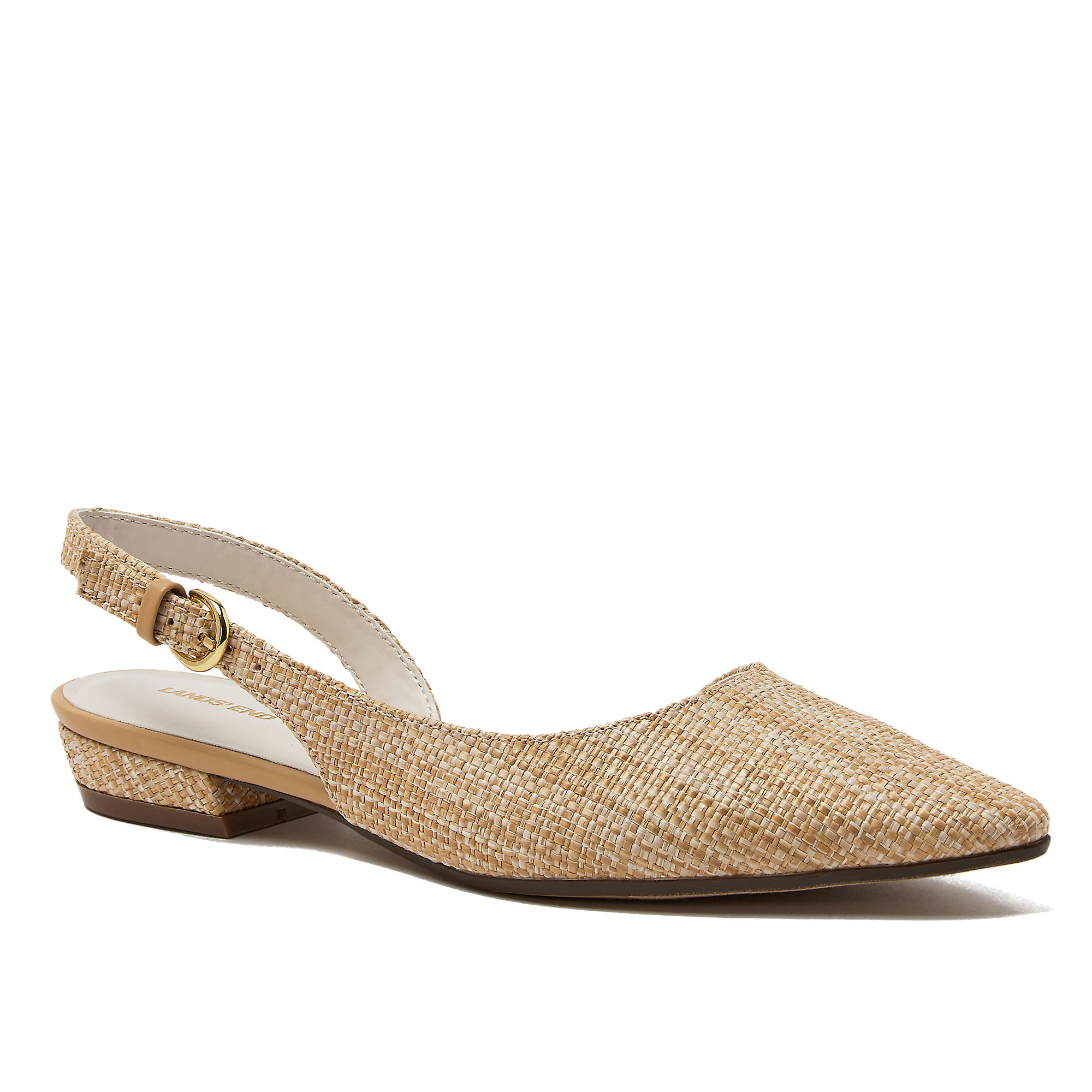 Women's Raffia Slingback Low Heels | Lands' End (US)