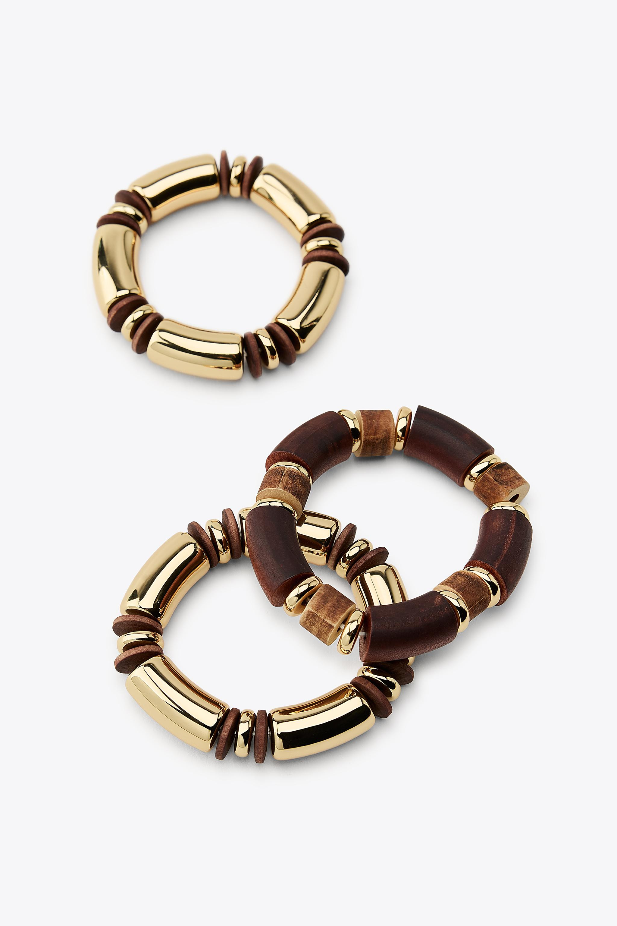3-PACK OF ELASTIC WOOD BRACELETS | Zara US