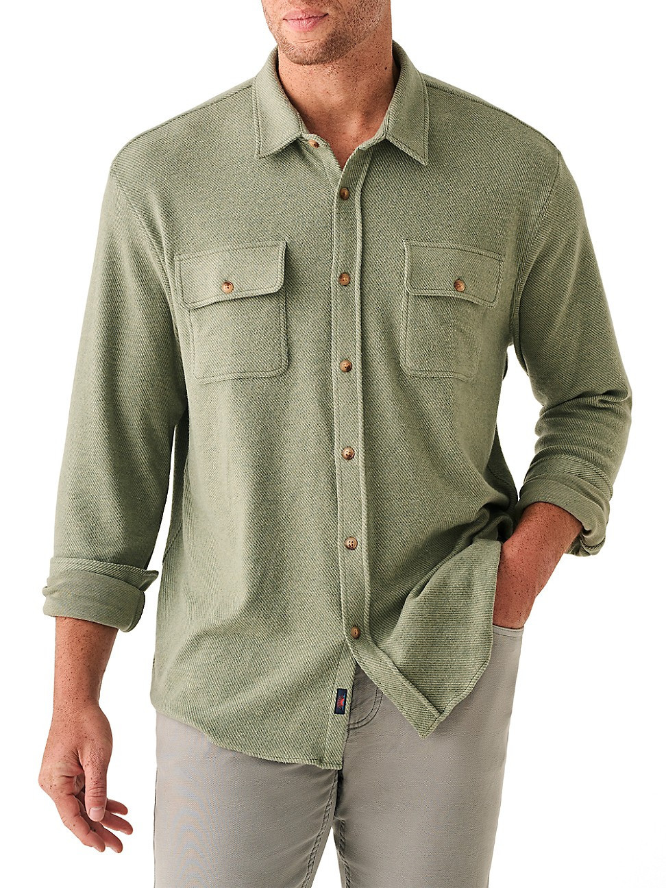 Men's Legend Sweater Shirt - Meadow Sage Twill - Size Medium | Saks Fifth Avenue