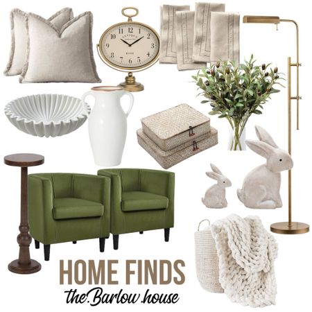 Spring time Amazon finds 

Home decor 
Home finds 
Velvet chairs 
Decor boxes 
White vase 
Scallop tray 
Olive branches 
Faux branches 
Brass floor lamp 
Viral home decor 
Amazon finds
Linen napkins 
Knit blanket 
Chunky blanket 
Bunny rabbits 
Amazon home 

#LTKhome #LTKfindsunder50 #LTKSeasonal