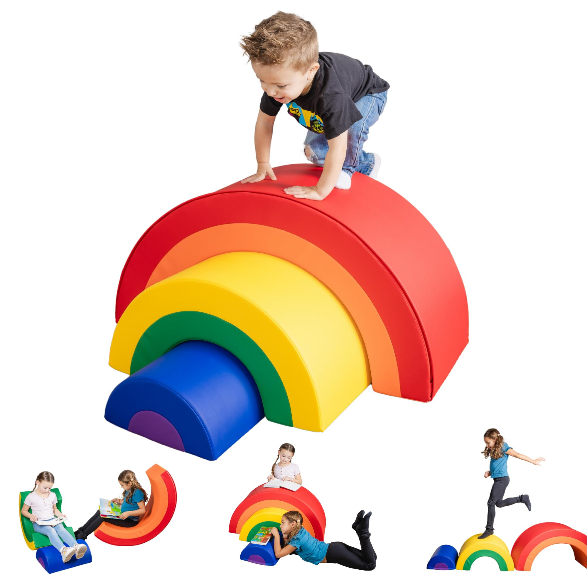 Schooled Arc Rainbow Climber Playset - Soft Play Activity Set for Toddlers - Children's Indoor Gy... | Amazon (US)