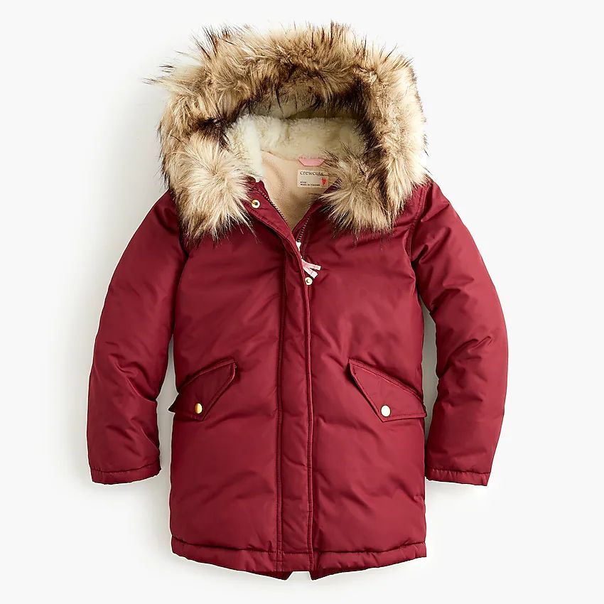 Girls' fishtail parka with eco-friendly PrimaLoft® | J.Crew US