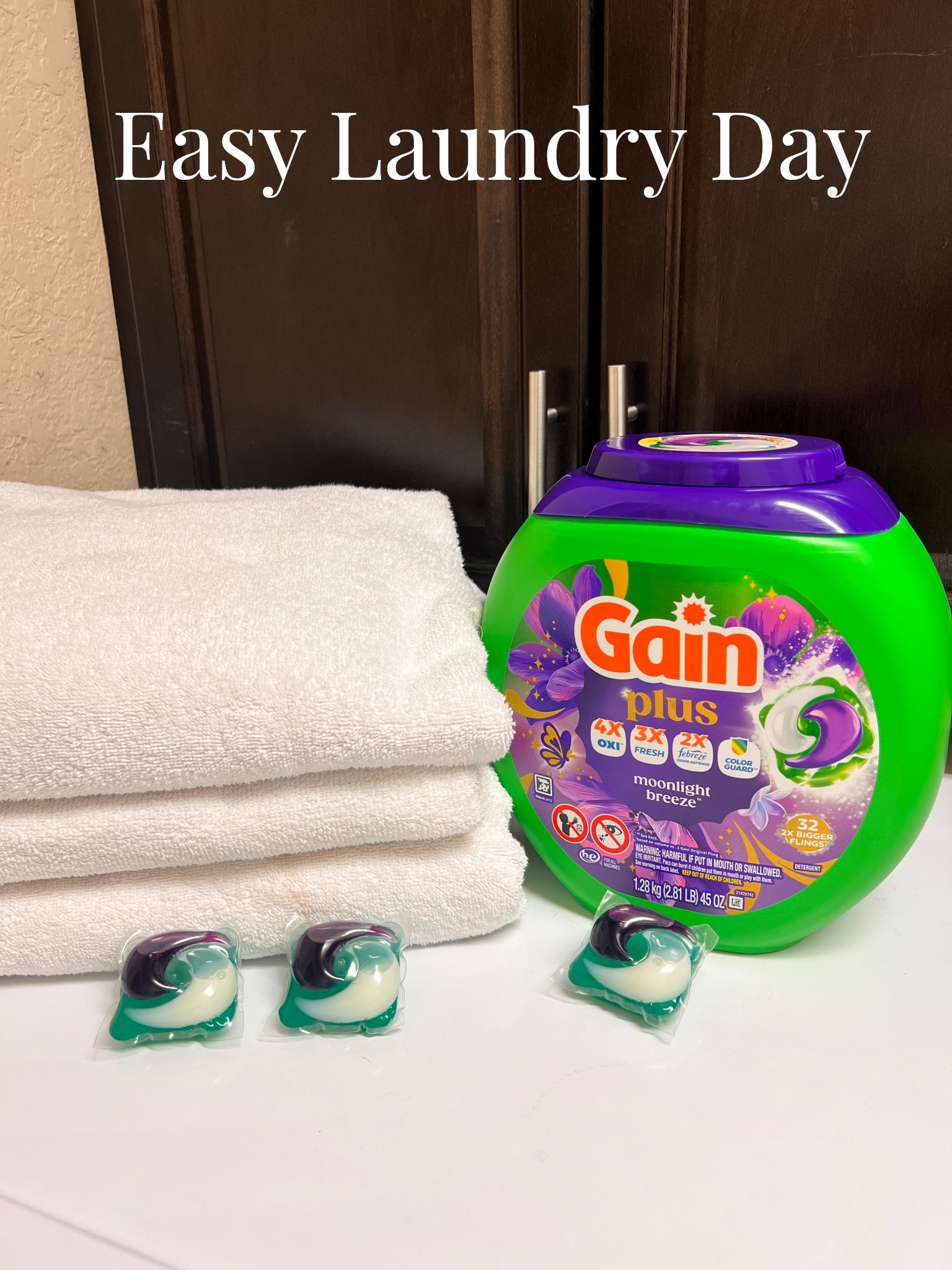 Gain pods are super convenient and powerful.  No messes and no spills.  Oh, and it’s easy to carry in the store and into your laundry room

@influenster @ilovegain #complimentary #ilovegain #GainPlusMoonlightBreeze