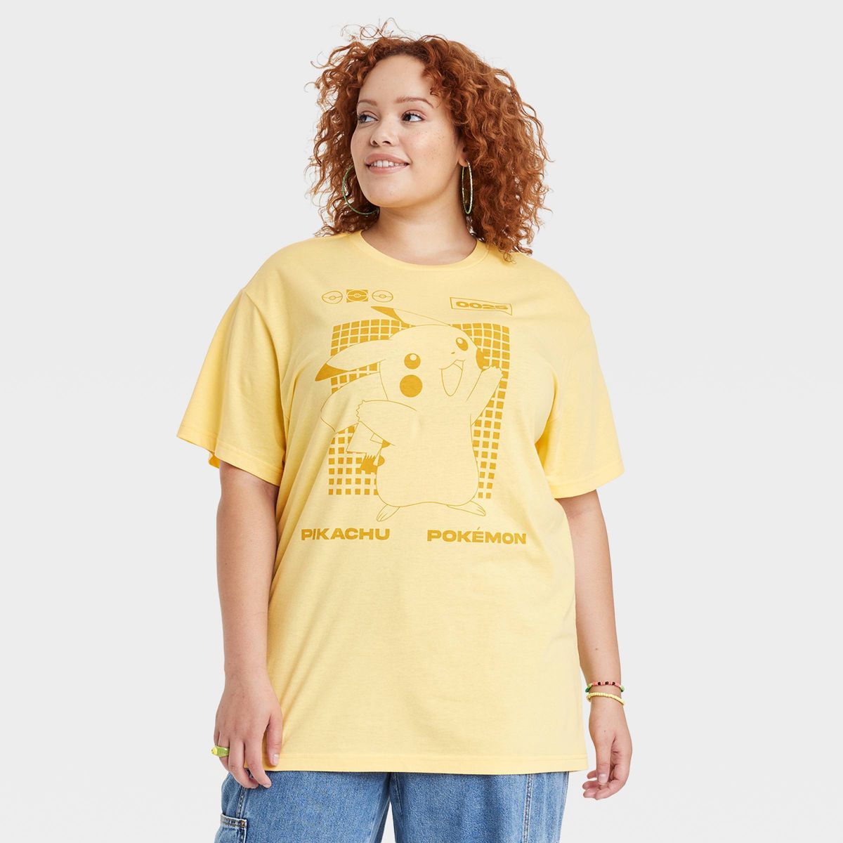 Women's Pokemon Pikachu Oversized Short Sleeve Graphic T-Shirt - Yellow | Target