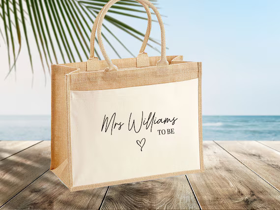 Personalised Bride to Be Jute Bag Future Mrs Burlap Bag - Etsy UK | Etsy (UK)