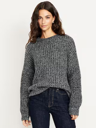 Shaker-Stitch Crew-Neck Tunic Sweater | Old Navy (US)