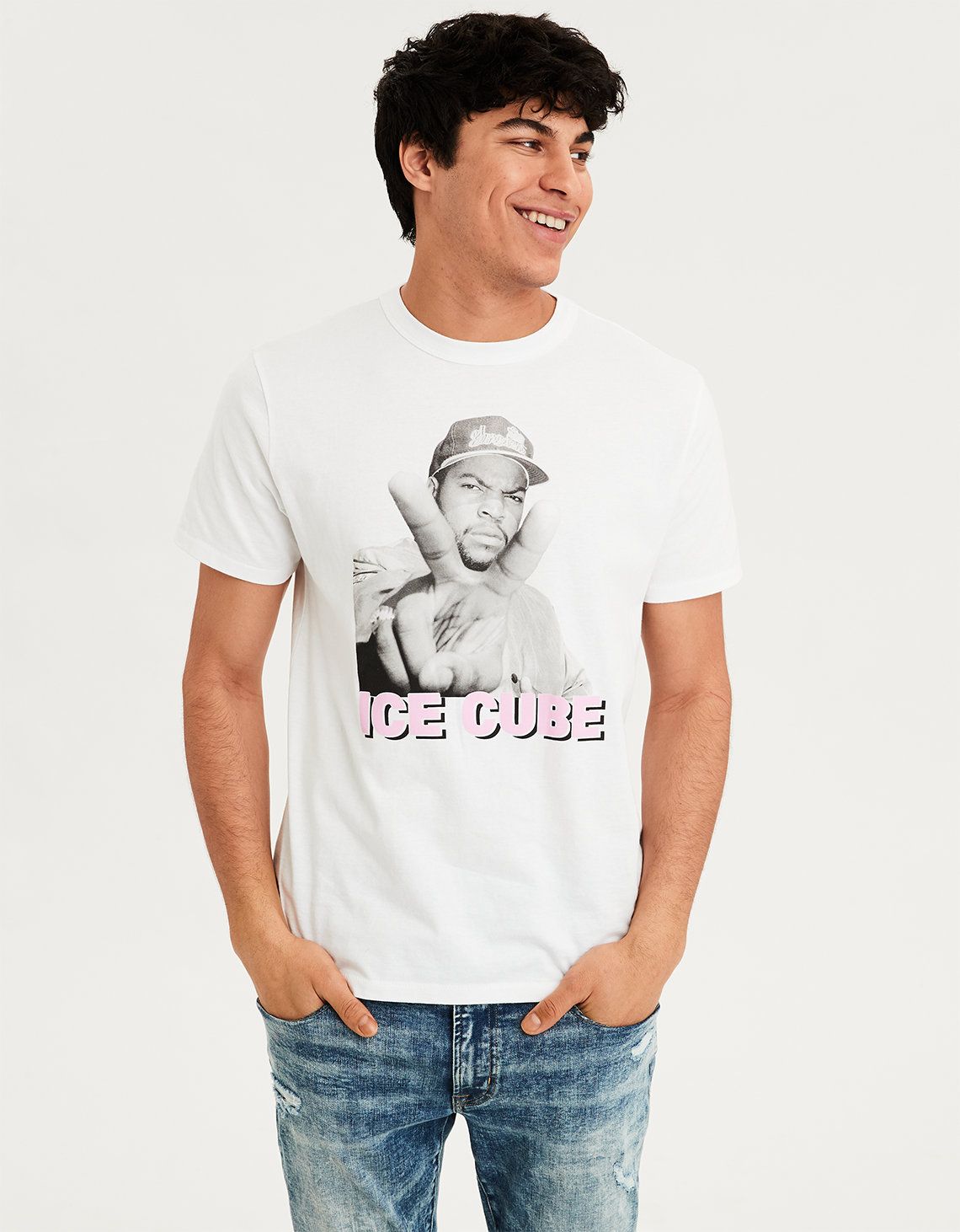 AE Ice Cube Graphic Tee, White | American Eagle Outfitters (US & CA)