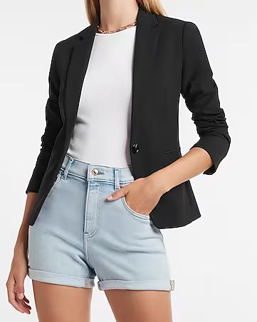 Soft Notch Collar One Button Blazer | Express