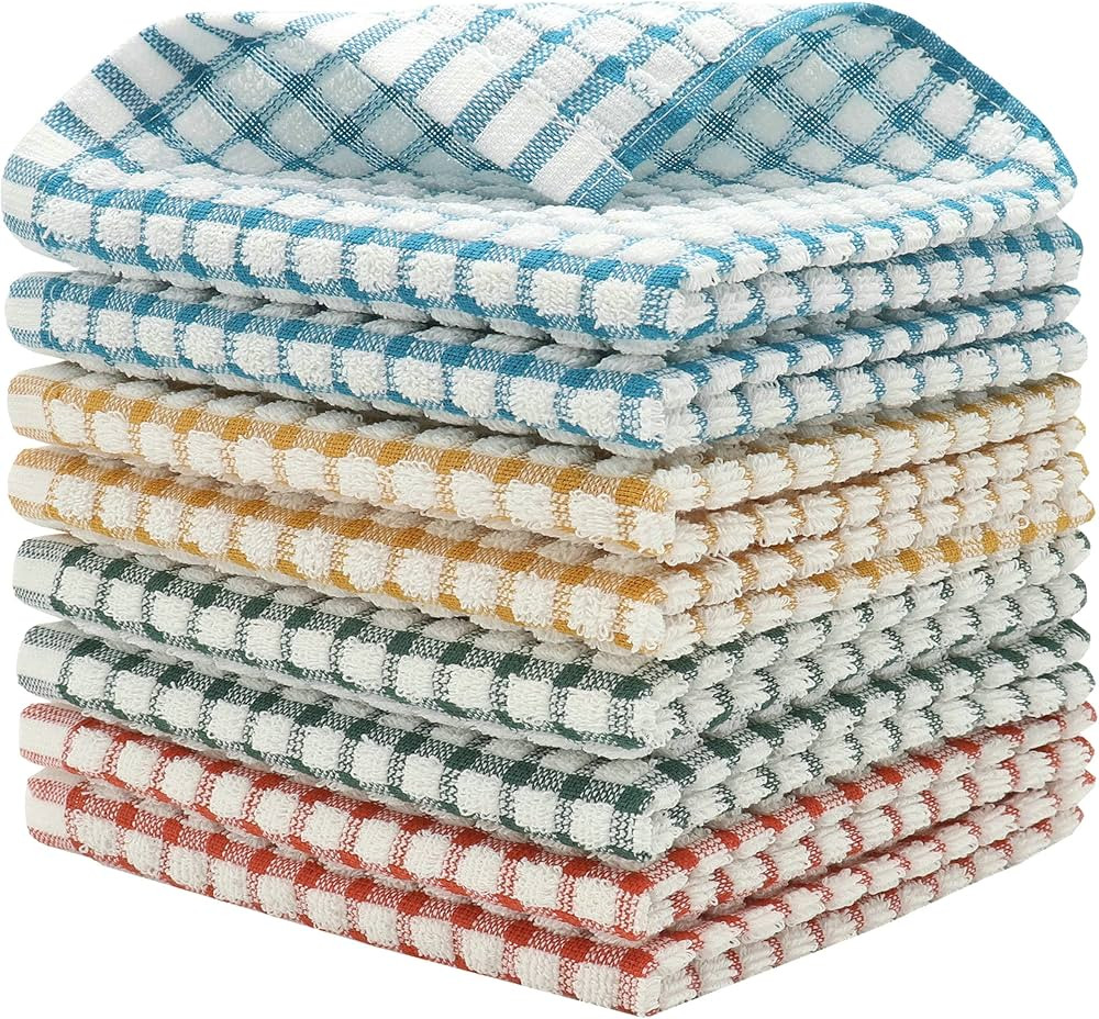 Amazon.com: HFGBLG Cotton Cleaning Rags Terry Dish Cloths for Washing Dishes, Set of 8 Dish Rags ... | Amazon (US)