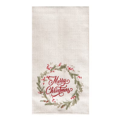 C&F Home Winter Wreath Embellished Flour Sack Kitchen Towel | Target