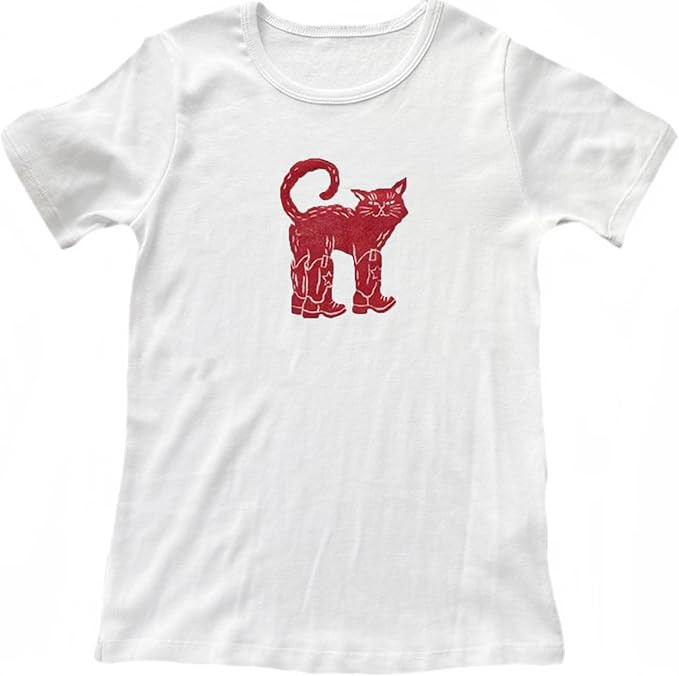 Y2k Graphic Baby Tees for Women Fruit Bow Shirt Crop Top Vintage Aesthetic Teen Girl Clothes 90s ... | Amazon (US)