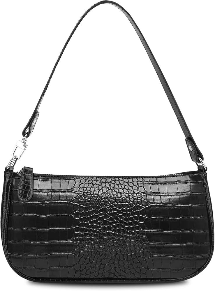 PHOGARY Retro Classic Clutch Croc Tote Bag Shoulder HandBags for Women, Small Crocodile Tote Handbag | Amazon (US)