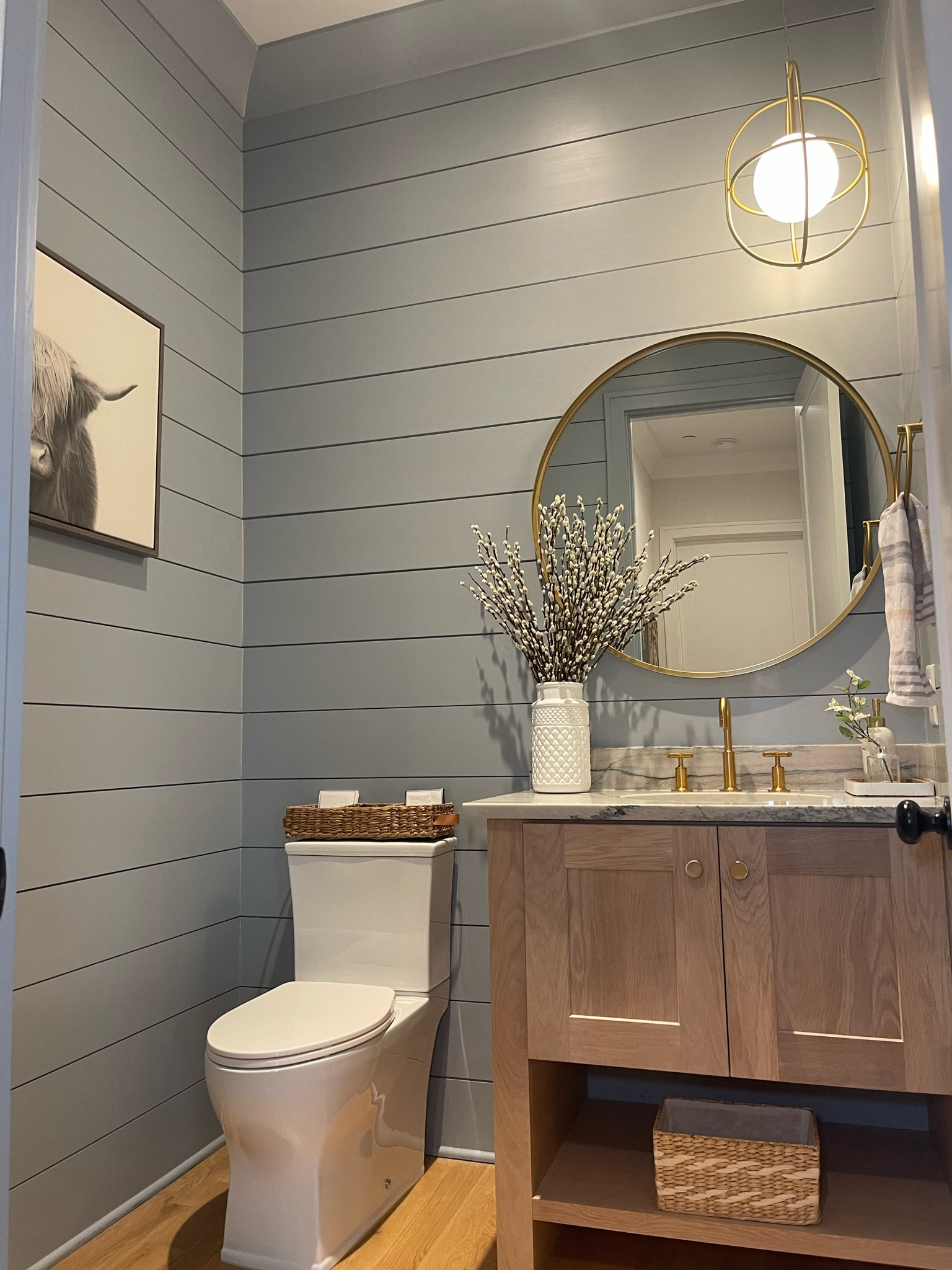 Modern Farmhouse Bathroom design with easy styling pieces. 

#LTKhome #LTKstyletip #LTKSeasonal