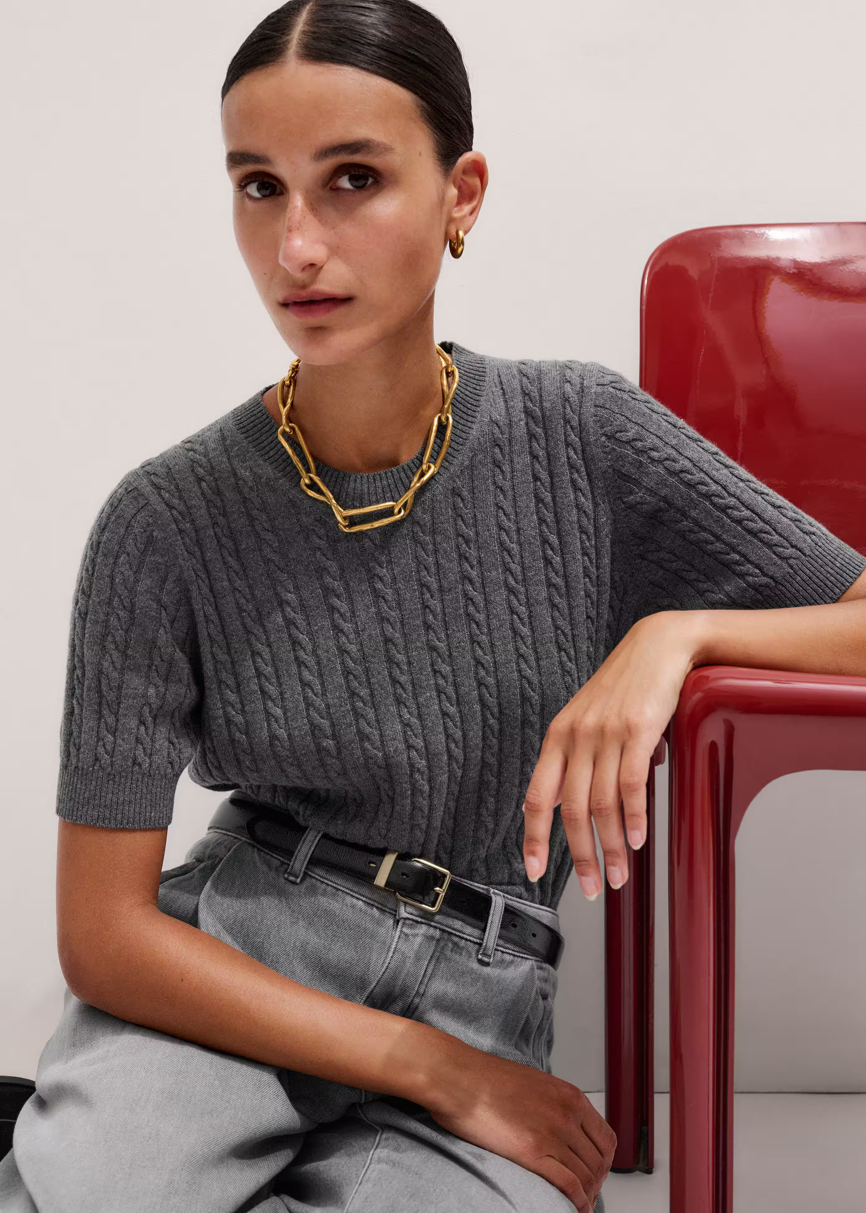 Micro Cable Knit Tee Merino + Cashmere | ME+EM US