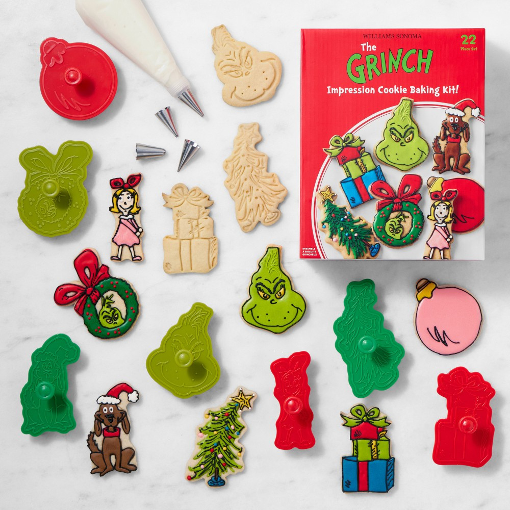 The Grinch™ Christmas Impression Cookie Cutters, Set of 22 | Williams-Sonoma