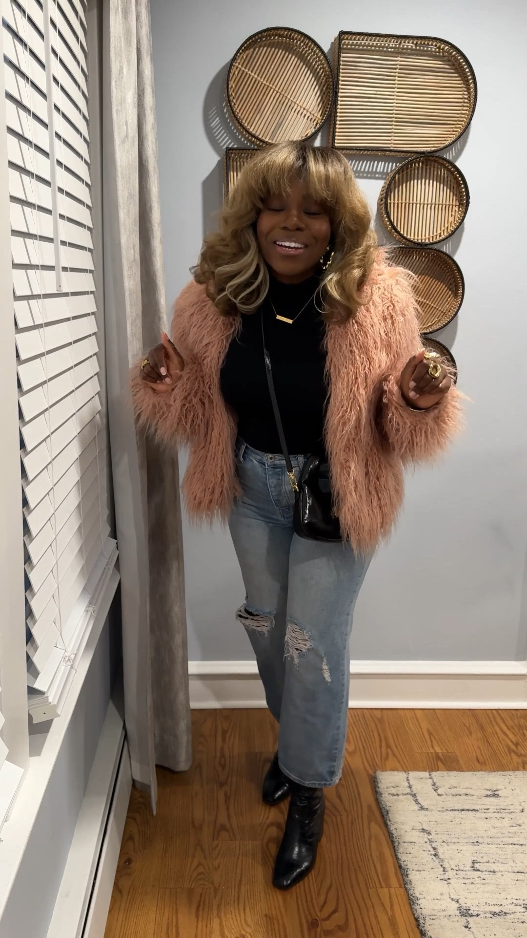 OOTD for a documentary screening! Faux fur to elevate the look for a basic black turtle neck, jeans and boots. Taking it from basic to elevated casual. Bag is from Brandon Blackwood. Jewelry is from Stackt and Junction 

#LTKootd #LTKdayinmylife #LTKstorytime