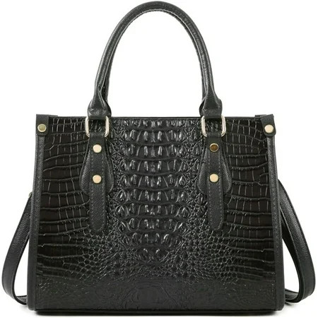 Handbags and Purses for Women PU Leatner Shoulder Bag Fashion Top-Handle Satchel Tote Crocodile Pattern Crossbody Bag | Walmart (US)