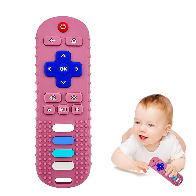 Baby Teething Toys, Food Grade Silicone Teether for Babies 3 6 12 18 Months, TV Remote Shape Todd... | Amazon (US)