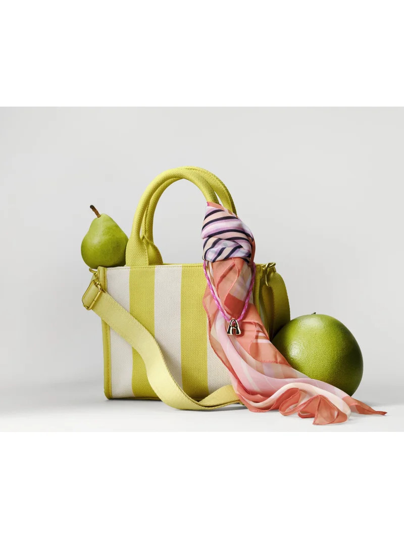 Free Assembly Women's Mini Satchel Handbag, Khaki/Natural Citron | Walmart (US)