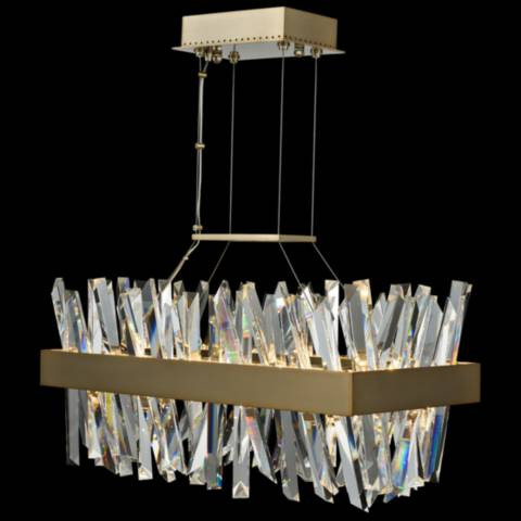 Glacier 26"W Champagne Gold LED Kitchen Island Light Pendant - #65X92 | Lamps Plus | Lamps Plus