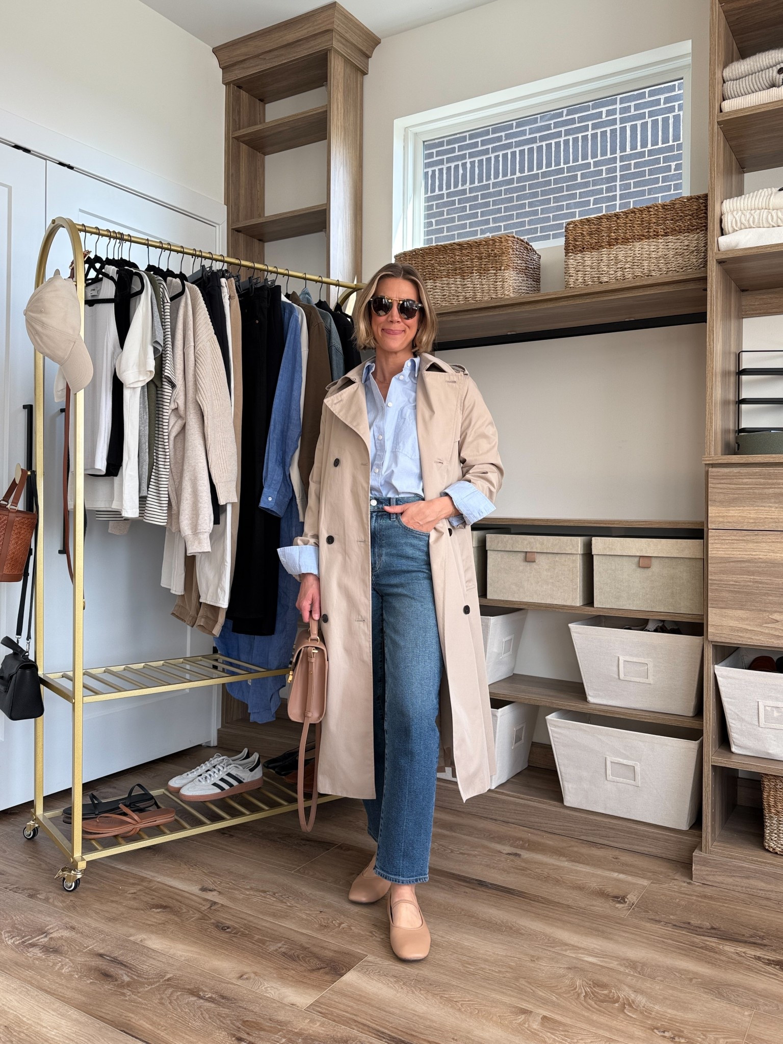 Wearing small trench coat (could have sized down one), 26 jeans, XS button-up shirt, flats tts 

#LTKStyleTip #LTKFindsUnder100 #LTKFindsUnder50