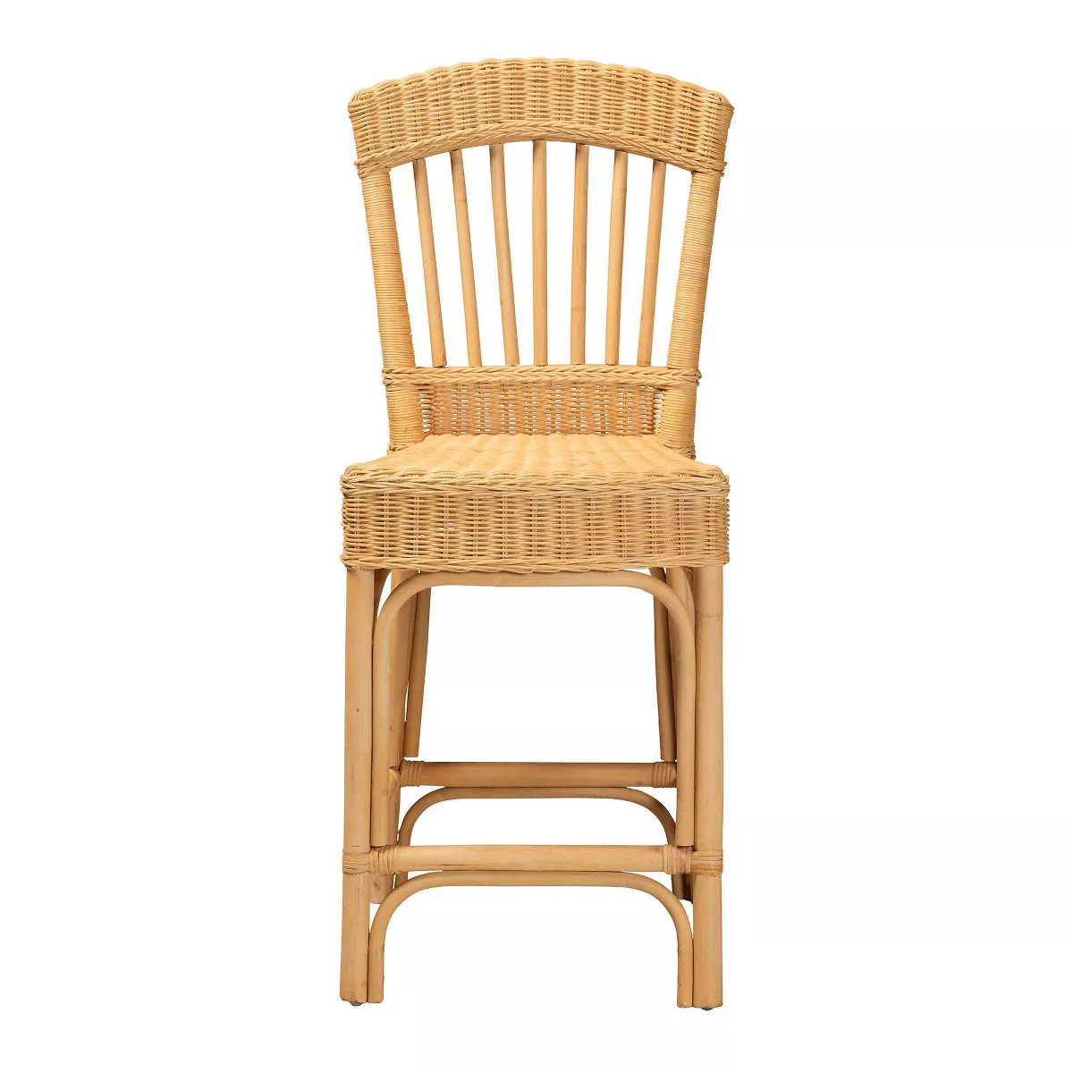 bali & pari Barito Natural Rattan Counter Height Barstool: Bohemian Design, No Assembly Required | Target