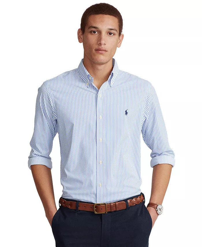 Polo Ralph Lauren Men's Classic-Fit Striped Performance Shirt - Macy's | Macy's