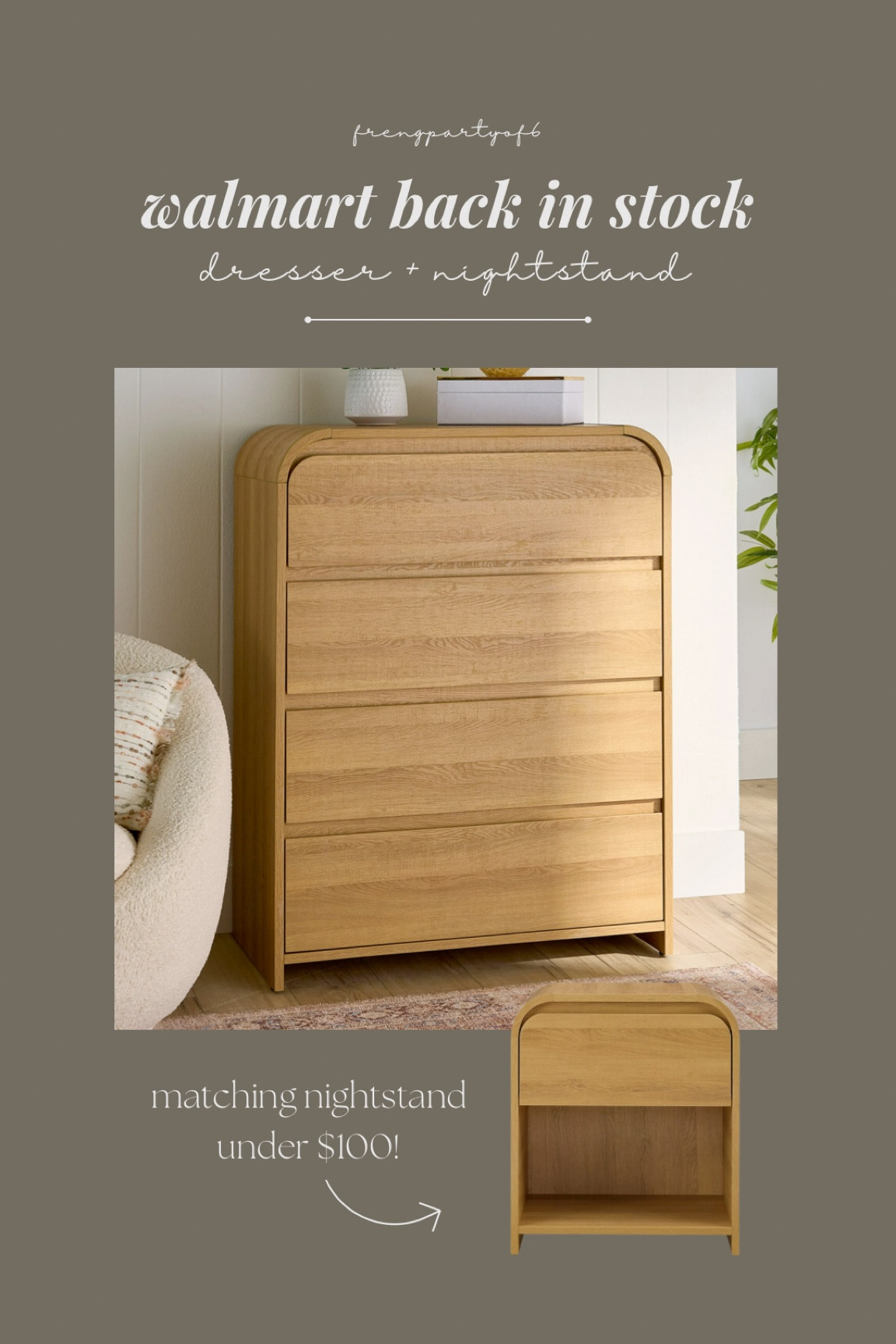 I can’t believe this Walmart dresser and nightstand are still in stock! The dressers under $200 and under $100 nightstand. 

#LTKHome #LTKFindsUnder100