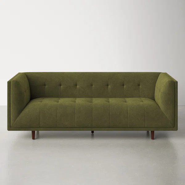 George 82'' Velvet Tuxedo Arm Sofa | Wayfair North America