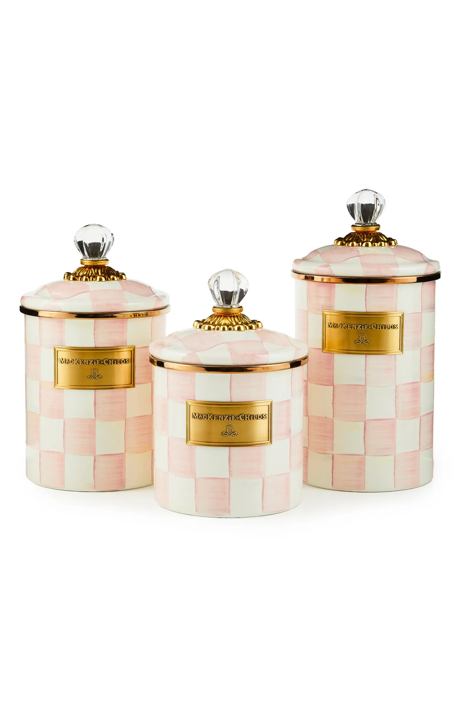 Set of 3 Rosy Check Canisters | Nordstrom