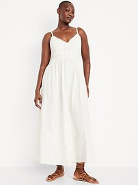 Fit & Flare Crochet-Bodice Maxi Dress | Old Navy (US)