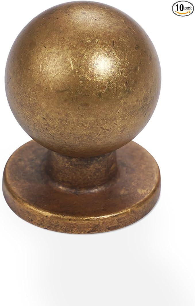 10 Pack Cabinet Knobs Antique Brass Kitchen Cabinet Knobs Zinc Alloy Drawer Pulls Solid Cabinet H... | Amazon (US)