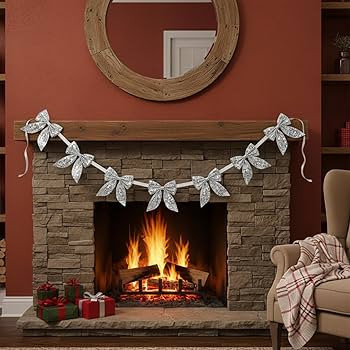 9.84ft 1 String of 8 Disco Bows Garland 7 x 6.7 Inches Disco Mirror Bow Hanging Banner Decoration... | Amazon (US)