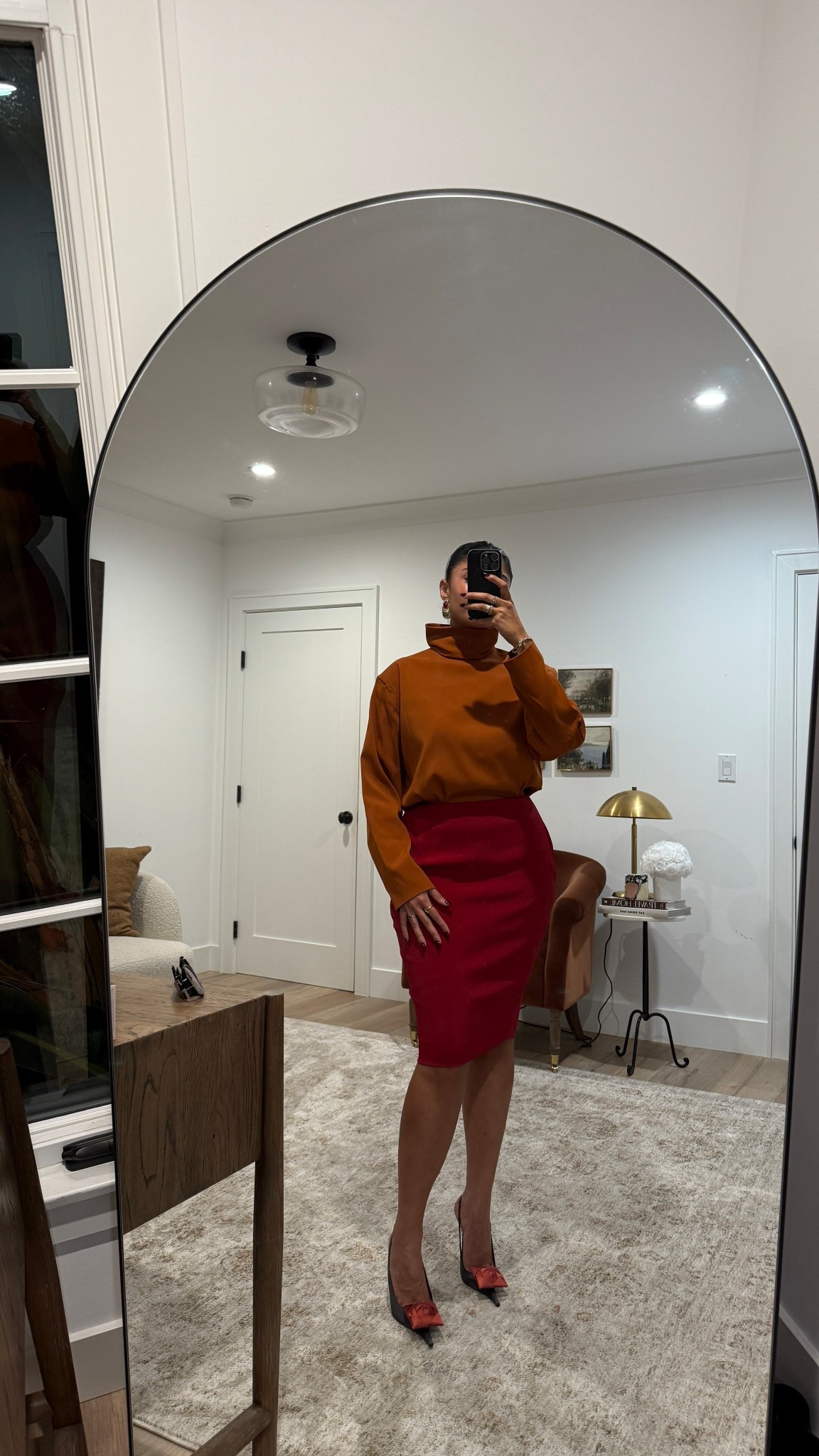 Pencil skirt, red skirt, saint Laurent 

#LTKParties #LTKStyleTip #LTKHoliday