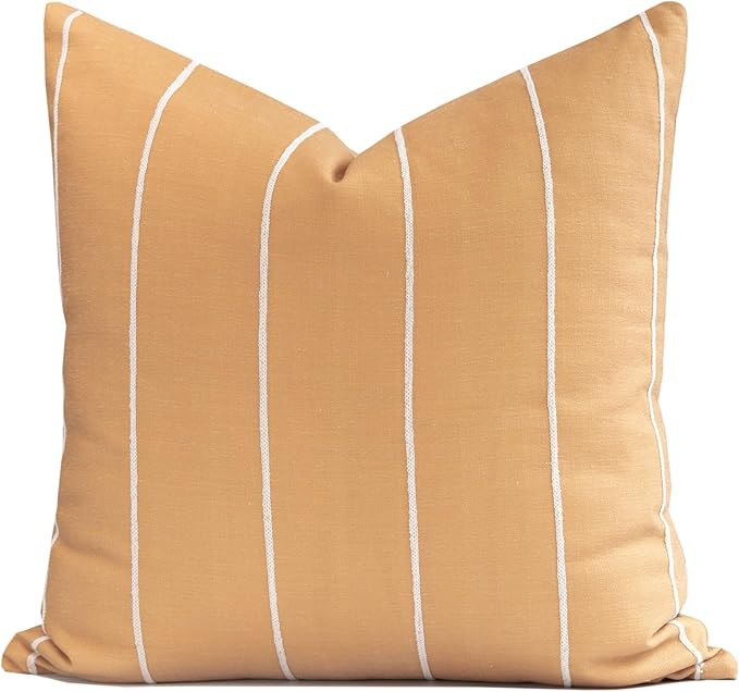 Crumbs Home Modern Farmhouse Fall Linen Indoor Outdoor Throw Pillow Cover Only, 22"x22" Water Rep... | Amazon (US)