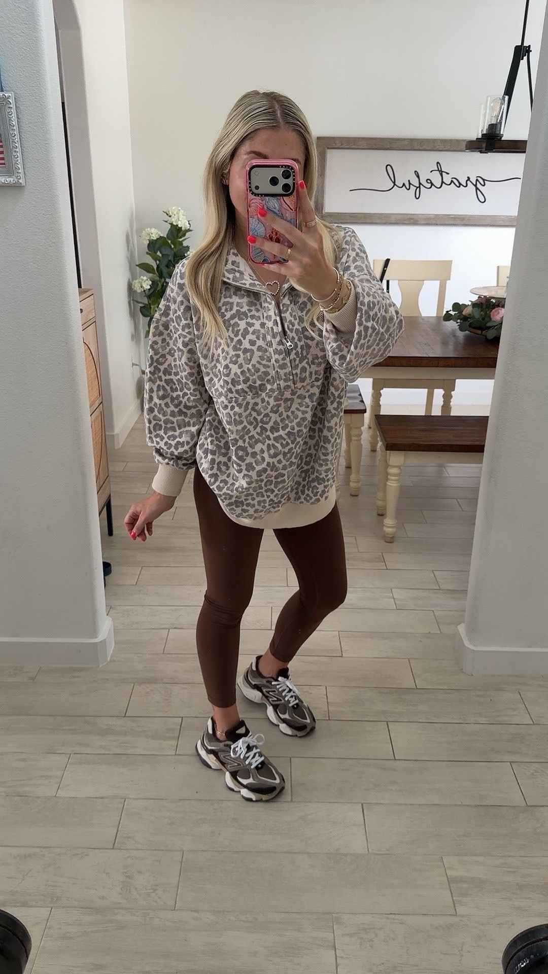 Comfy cute early fall outfit 
Sweater xxs
Align leggings
New balance sneakers tts

#LTKootd