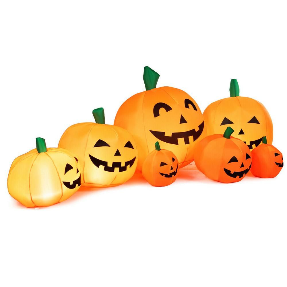 7.5 ft. Halloween Inflatable Pumpkins Patch with Energy-Saving LED and Adapter ( Set of 7)-GYM035... | The Home Depot