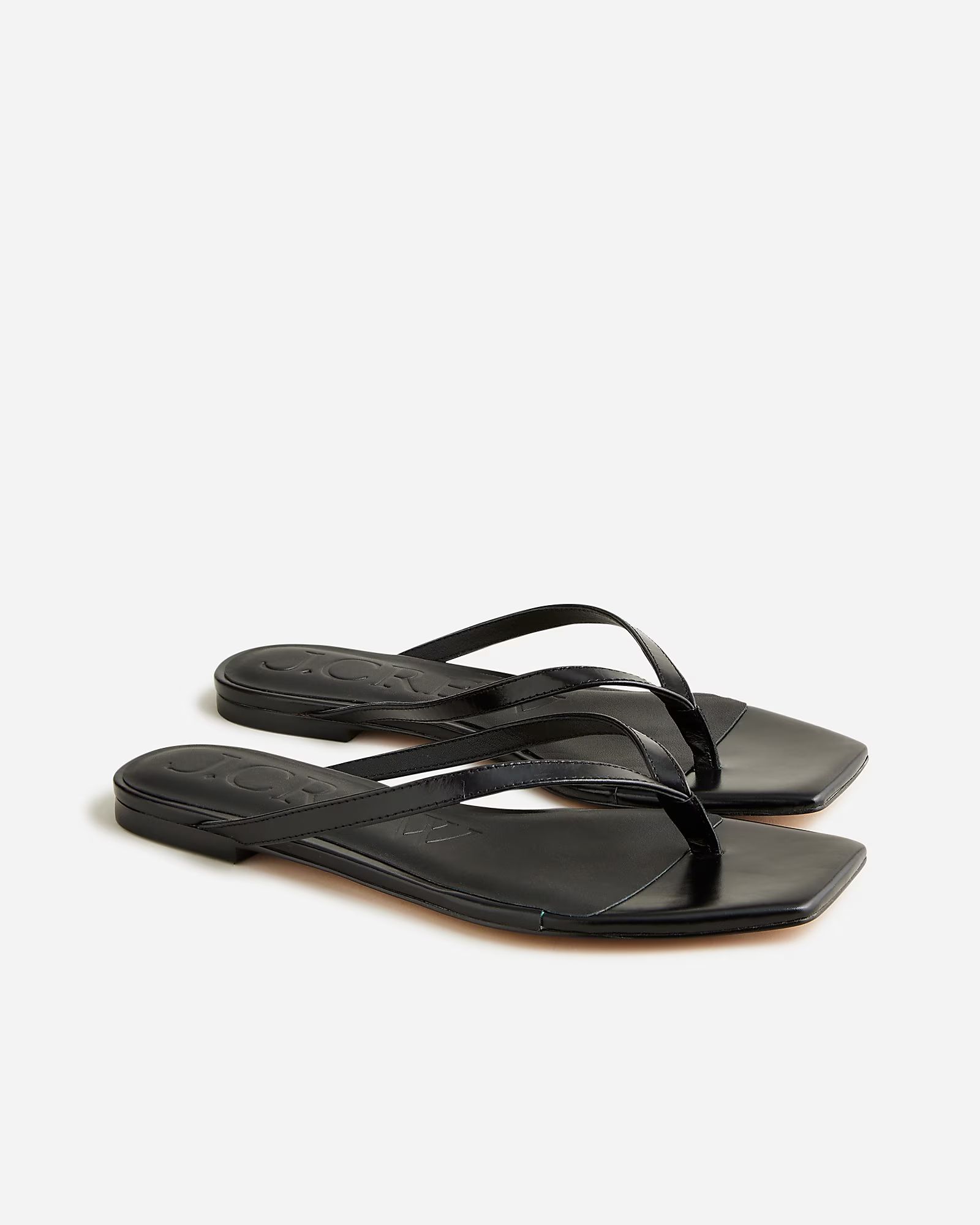 J.Crew: New Capri Thong Sandals In Leather For Women | J.Crew US