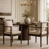 CHRISTOPHER KNIGHT HOME Modern Beige Fabric Upholstered Arm Dining Chairs with Solid Wood Frame, (Set of 2) 215773 | The Home Depot